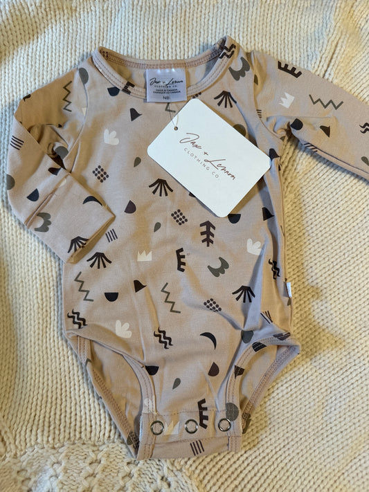 Jax & Lennon LS Onesie Sand Elements